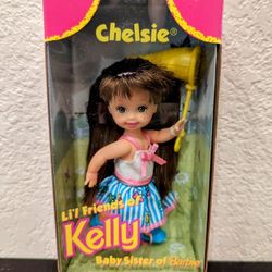 Chelsie Doll Butterfly Net Li'l Friends of Kelly Baby Sister of Barbie 1997 NIB 18911 Vintage Mattel