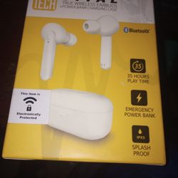 White Vital True Wireless Bluetooth Earbuds 