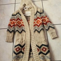 Girls Abercrombie Long Cardigan sweater Size Small