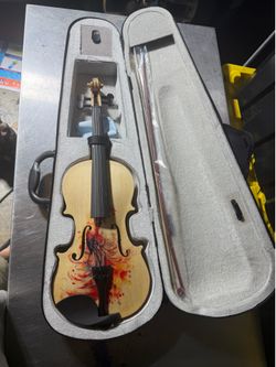 4/4 Acoustic Violin 4-String Varnish Finish w/ Bow & Hard Case Chinrest