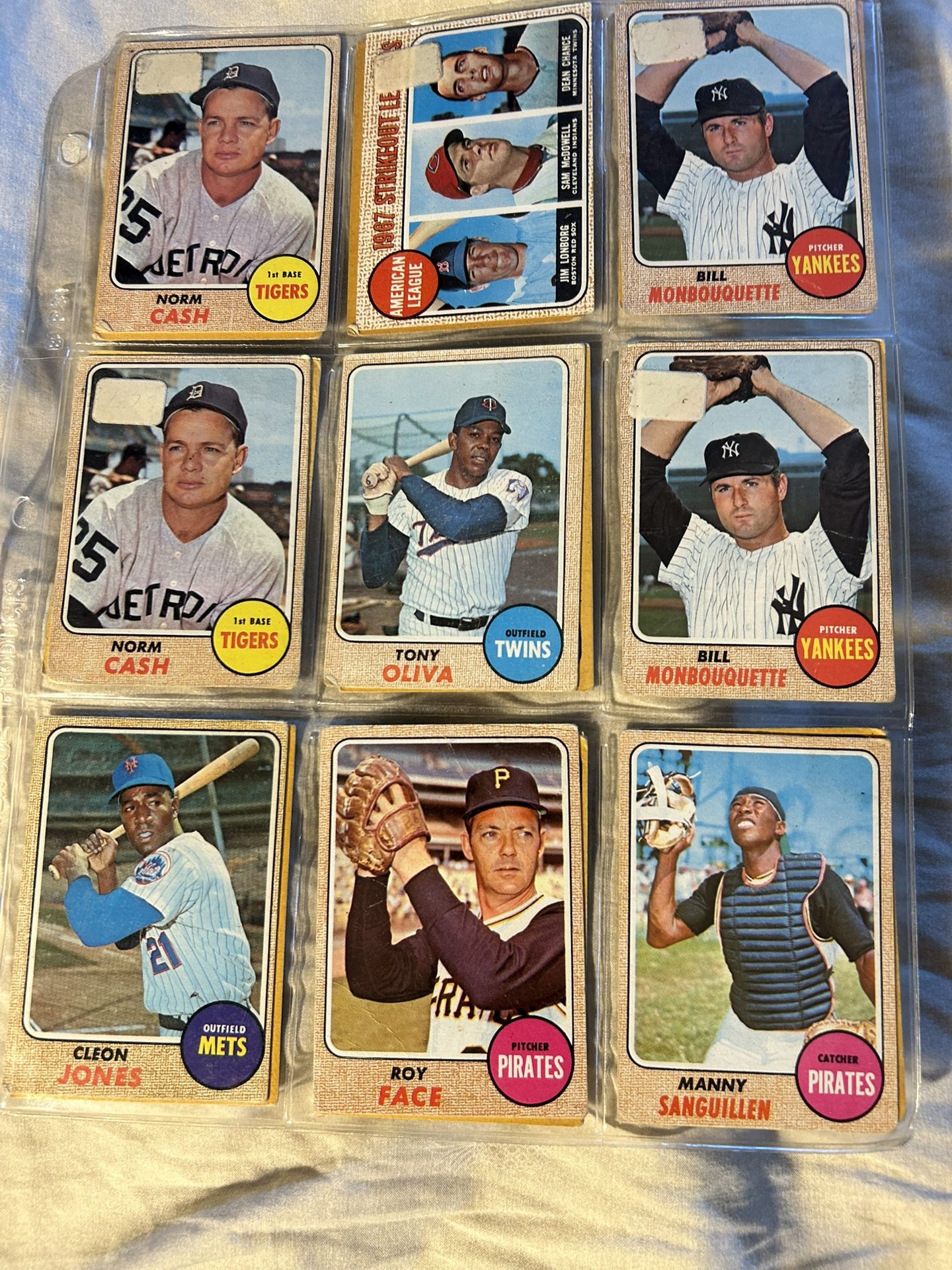 Lot Of 9 ‘68 Topps Baseball
