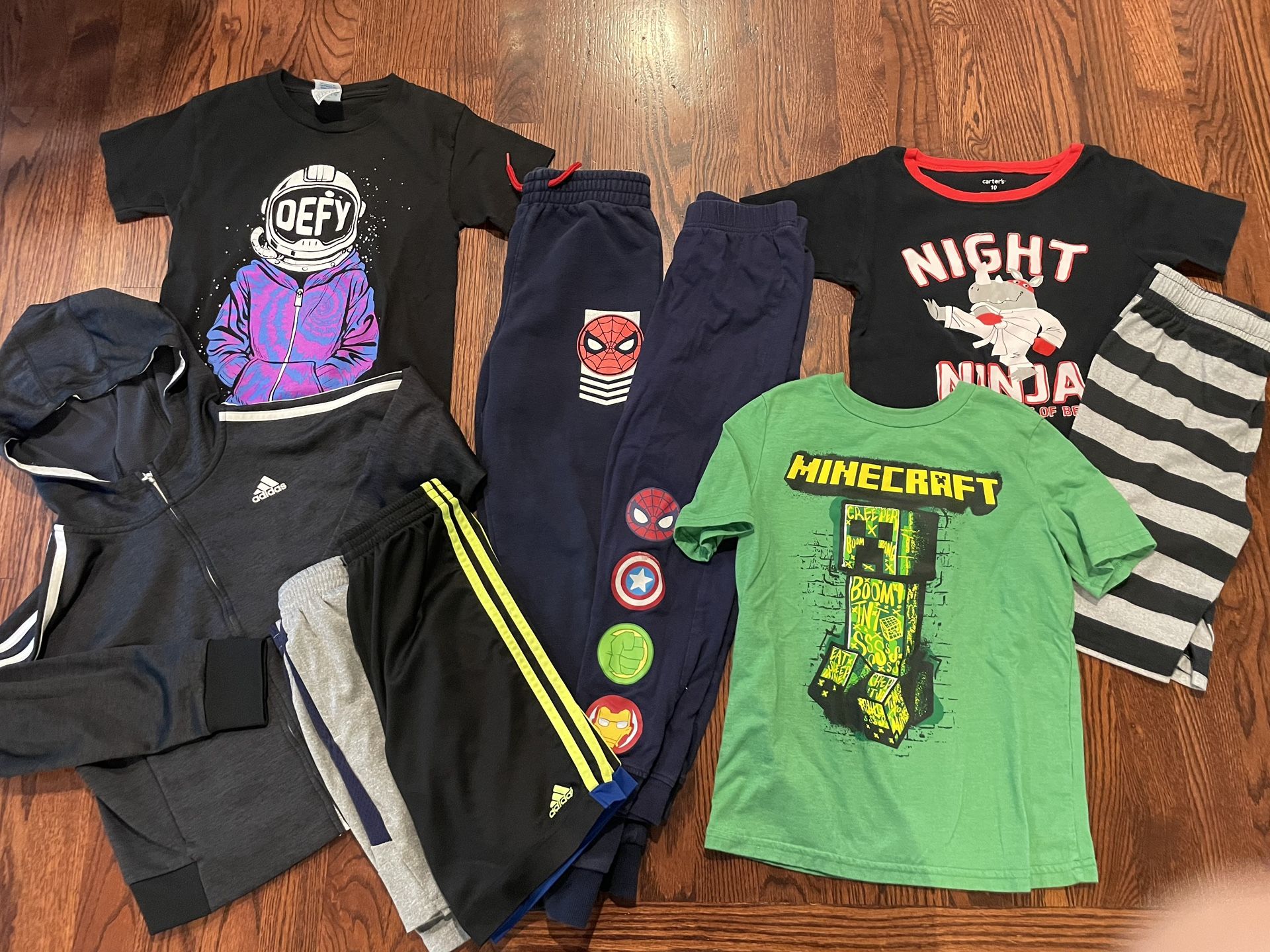 Boys Size 7 Clothing Lot: Adidas, Minecraft, Puma
