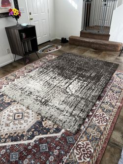 brown and beige rug 5 x 7