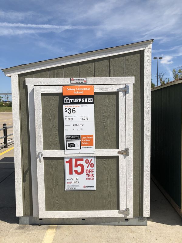 tuff shed lean-2 display for sale at lancaster home depot