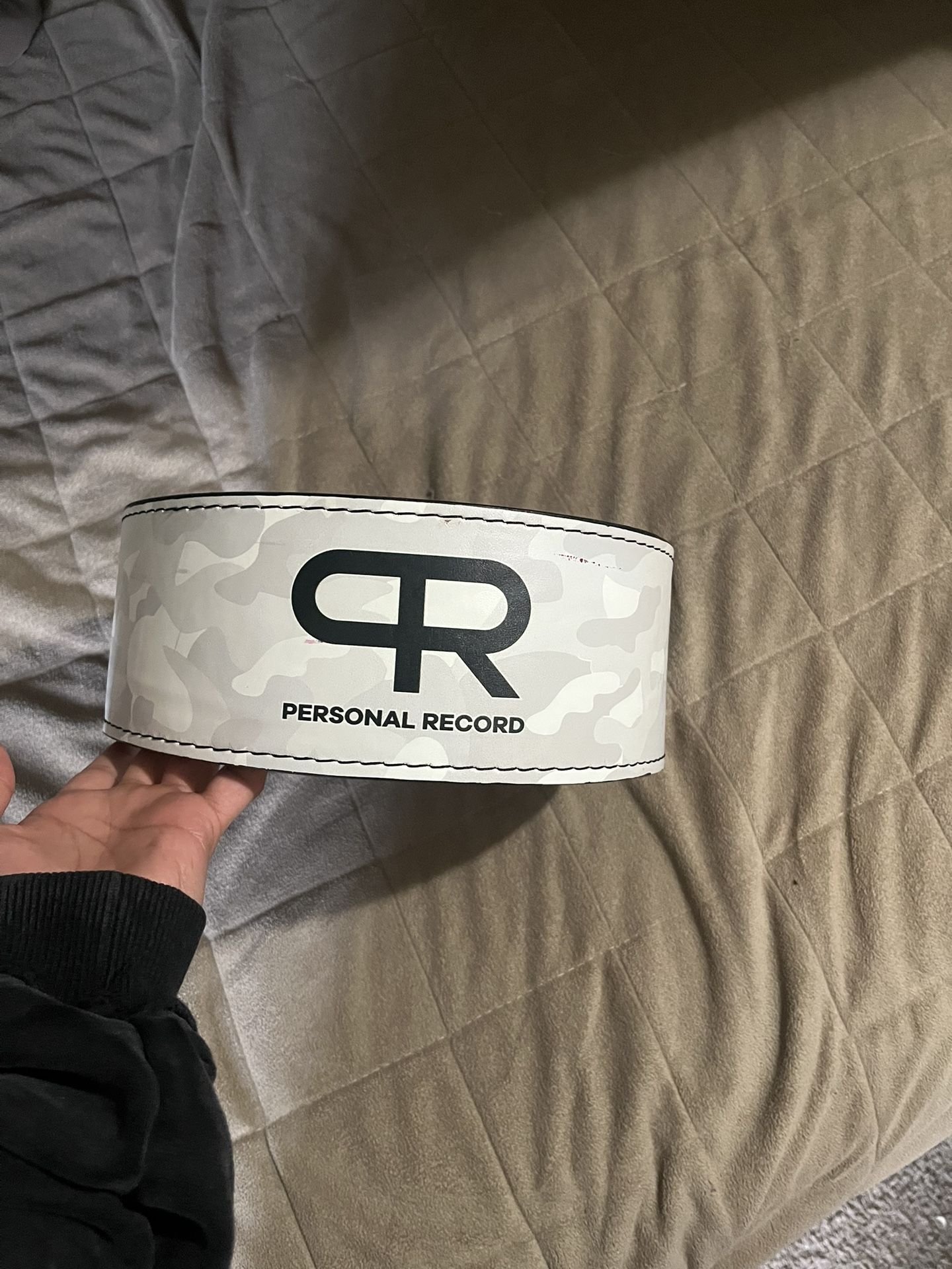 PR Lifestyle 13mm Powerlifting Belt w/ Lever Buckle - White Camo