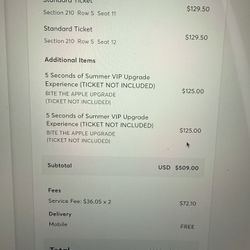 5 SECONDS OF SUMMER TICKETS 