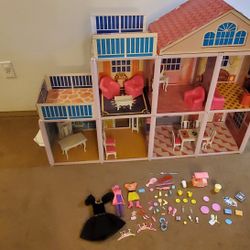 Vintage Blue Box Barbie/Doll House, Furniture & Accessories 