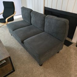 (FREE) Grey Three Seater Sofa With No Arm Rest 