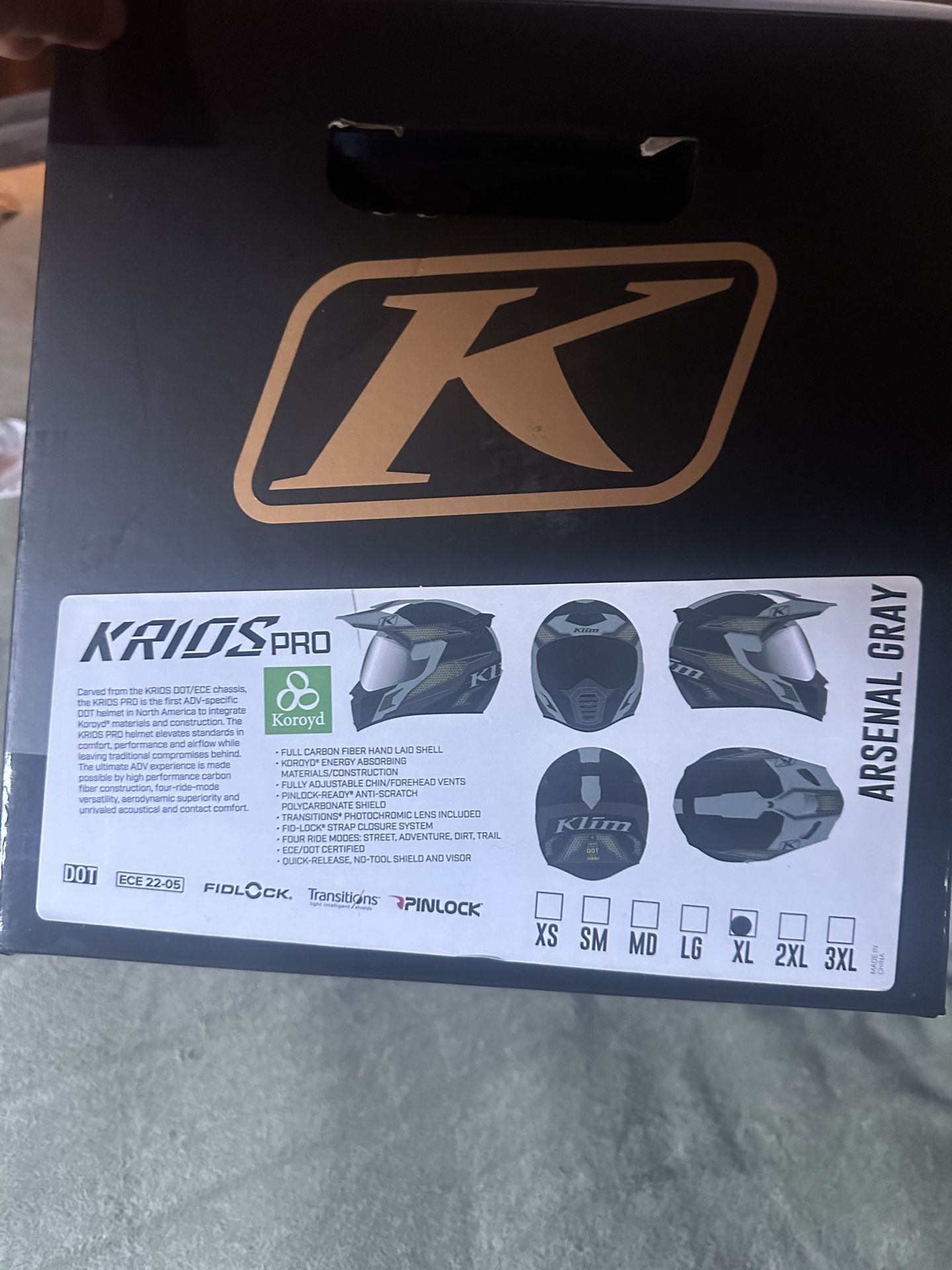 KLIM Helmet for Adventure Touring , Carbon fiber extremely light size XL , asking $500 firm ( brand new in box )