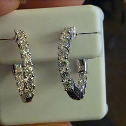 Womens Moissanite Hoops