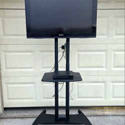 32 Inch Sony Bravia T.V. Cart - Blu-Ray Player - Cart With Surge Protector  - North Glendale 