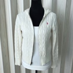 RALP LAUREN  KNIT ZIP UP HOODED SWEATER SIZE 16(XL)