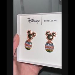 NEW In Box Disney/Baublebar Easter Egg Earrings 