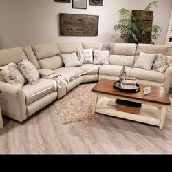 6 Piece Lay Flat Sectional Couch By Catnapper Furniture ❤️No Needed Credit Check 💛 $39 Down Payment with Financing