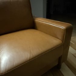 Caramel Brown Leather Sofa 