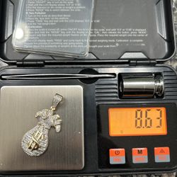 10k Diamond Money Bag Charm 