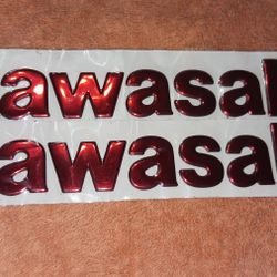 2pc Red Kawasaki 3d Stickers