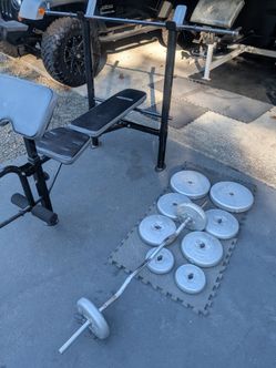 Weight bench and weights!