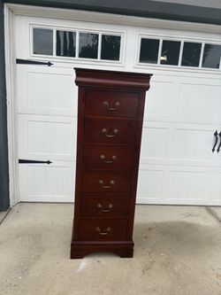 Tall Cherry Wood 6-Drawer Lingerie Chest