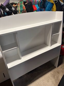 Free wood headboard shelving unit/shelves