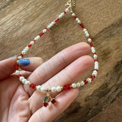 New Cherry Retro Style Beaded Choker Necklace 