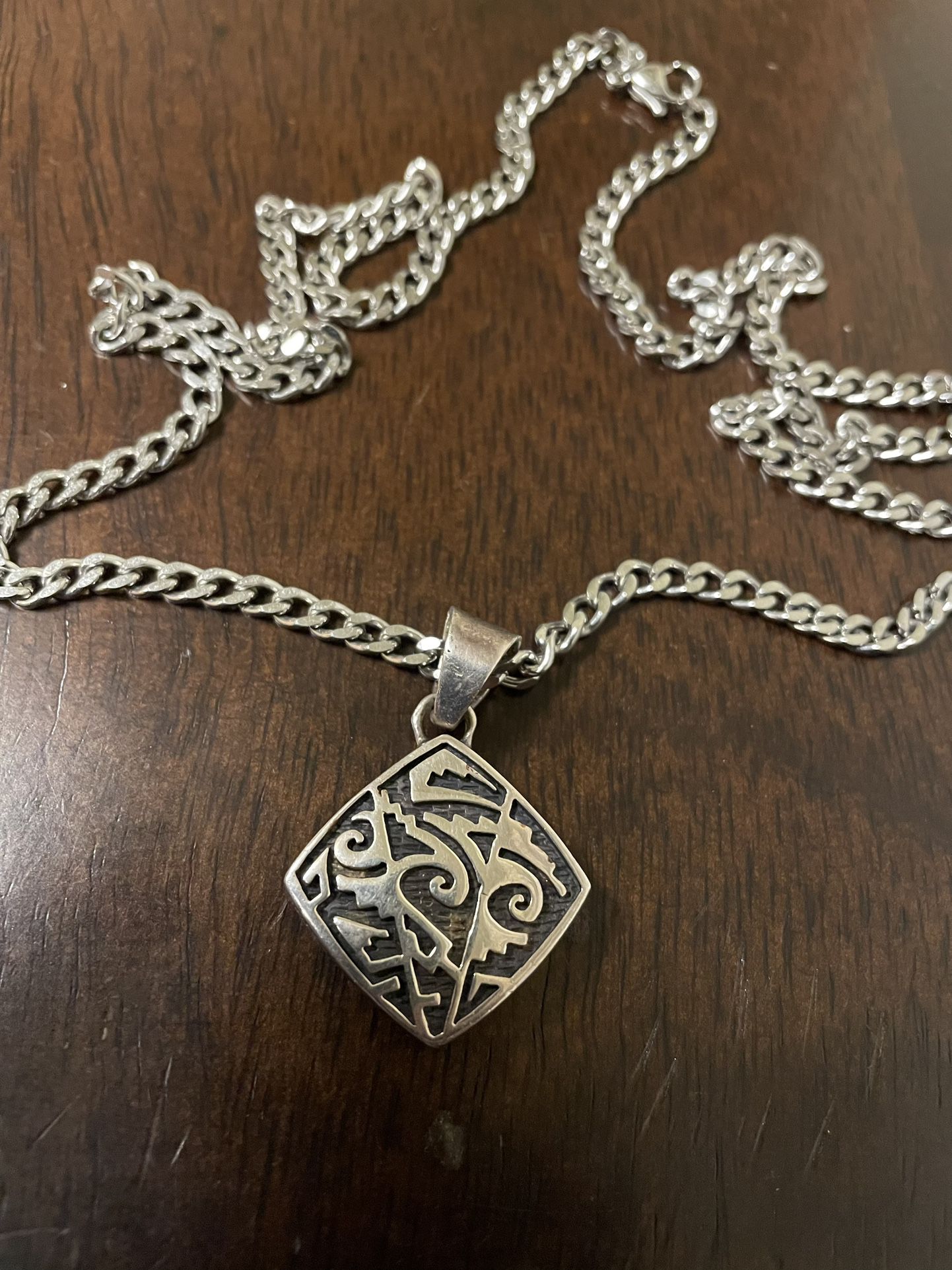 Calvin Begay Sterling Silver Pendant and Chain