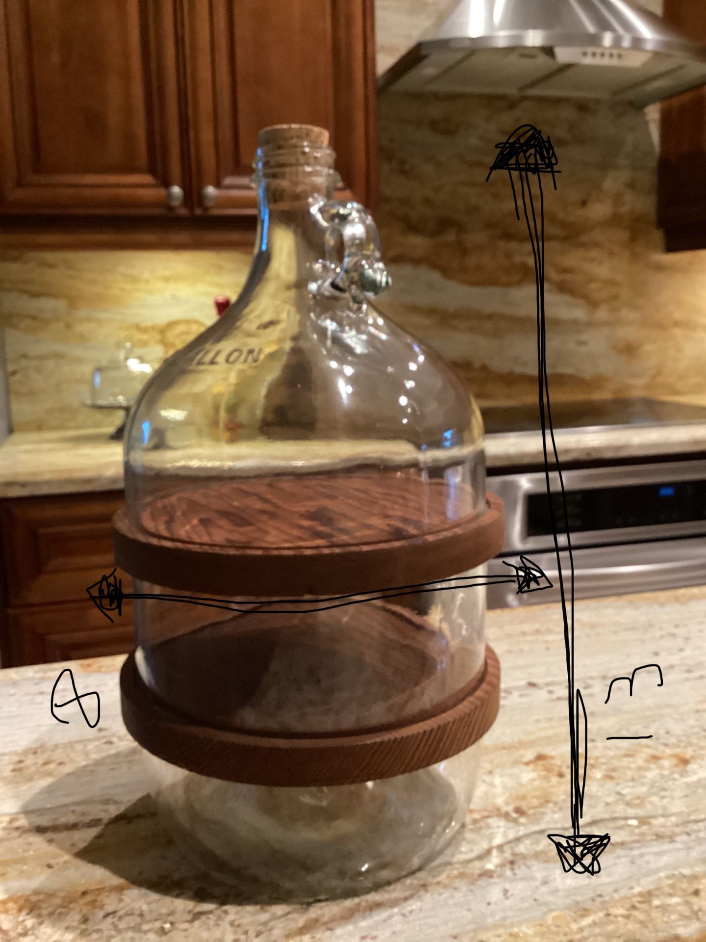 Art Decor Wood Glass Container