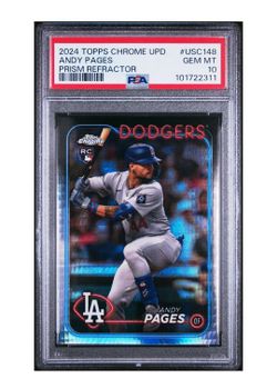 2024 Topps Chrome Update Andy Pages Prism Refractor PSA 10 Gem Mint