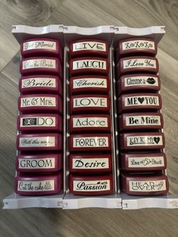 New wedding/love Stamp Set With Stackable Case