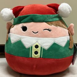 Squishmallows 2021 Emmeline Elf Christmas Plush 13” Kellytoy NWT