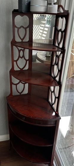 Corner Curio Shelf with Mirror