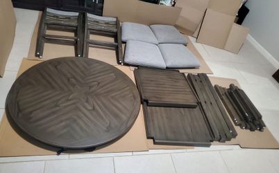 New Classic Gia 5-Piece Gray/Brown Counter Height Dining Set
