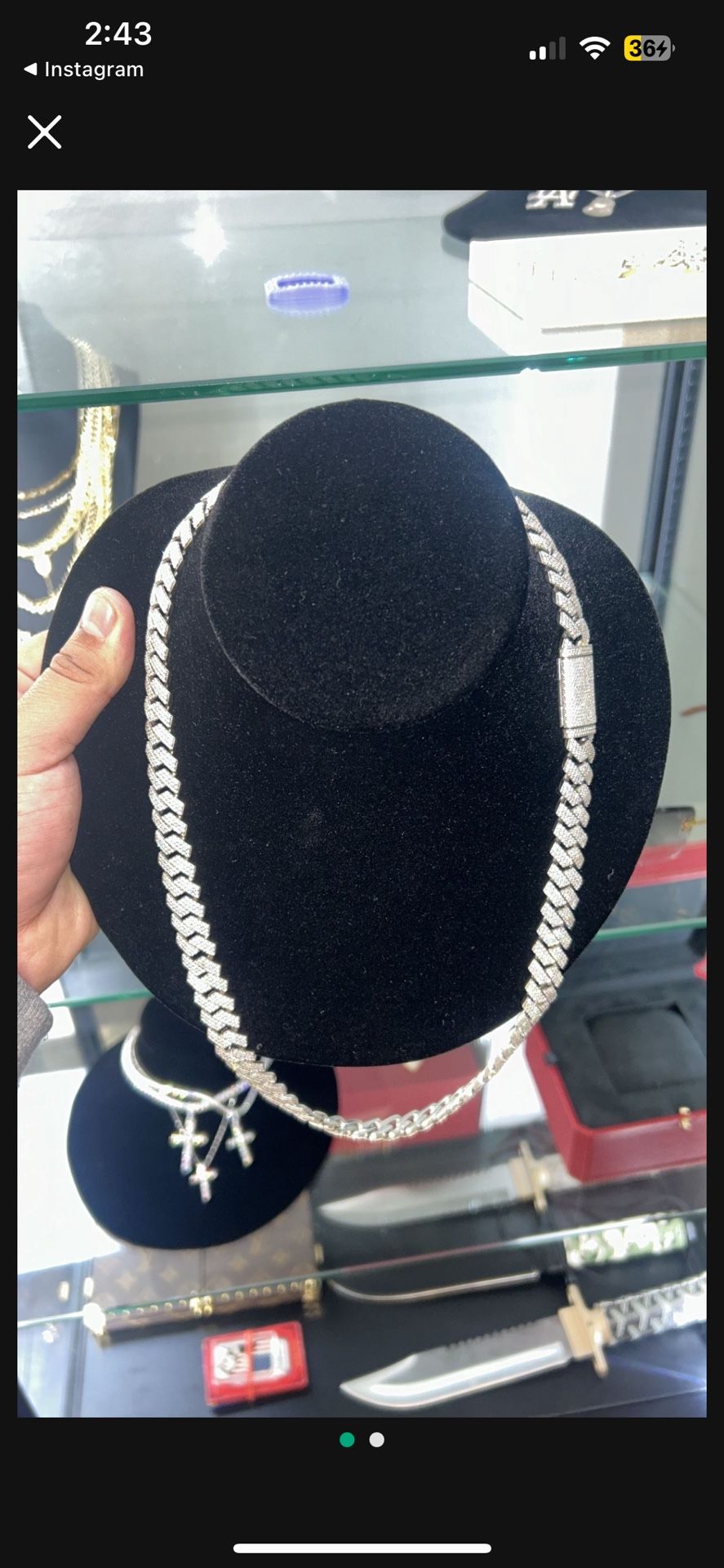 Silver Moissanite Cuban