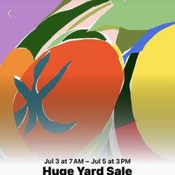 HUGE YARD SALE Thursday-Saturday July 3-5th  7AM 1PM. 2783 James St Corona CA. 92881