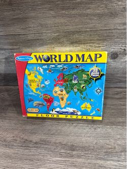 Melissa & Doug World Map Floor Puzzle 33 Jumbo Piece Jigsaw Puzzle 3 Ft x 2 Ft