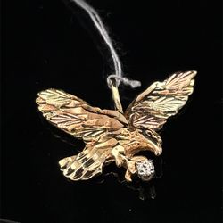 10KT Tri Color Eagle Diamond Pendant 2.60g I-1078