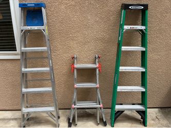 Werner Ladders Bundle (6 ft Fiberglass + 6 ft Aluminum + Little Giant Multi Ladder)