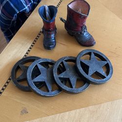 Texas Toothpick Holders Plus 4 Coasters Never Use