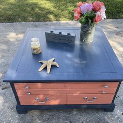 Large Square Solid Wood Coffee Table 