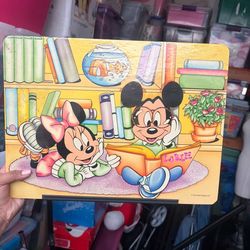 Disney vintage Mickey Mouse homework pillow, was used for decoration though