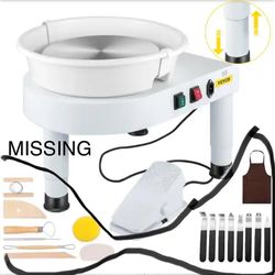 VEVOR Pottery Wheel 14 in. Ceramic Wheel Forming Machine 0-300RPM Speed Electric Clay Machine with Foot Pedal for Craft DIY