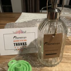 16oz Clear Glass Soap Dispenser