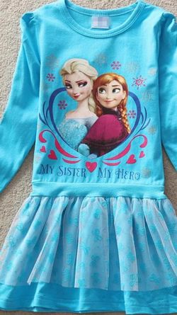 NUEVO!!! ❄️❄️❄️SUPER CUTE PRINCESS FROZEN QUEEN ELSA ANNA PARTY BIRTHDAY TUTU DRESS SIZE (7-8T) GREAT GIFT 🎁 FOR B-DAY PARTY ❄️🎀💞