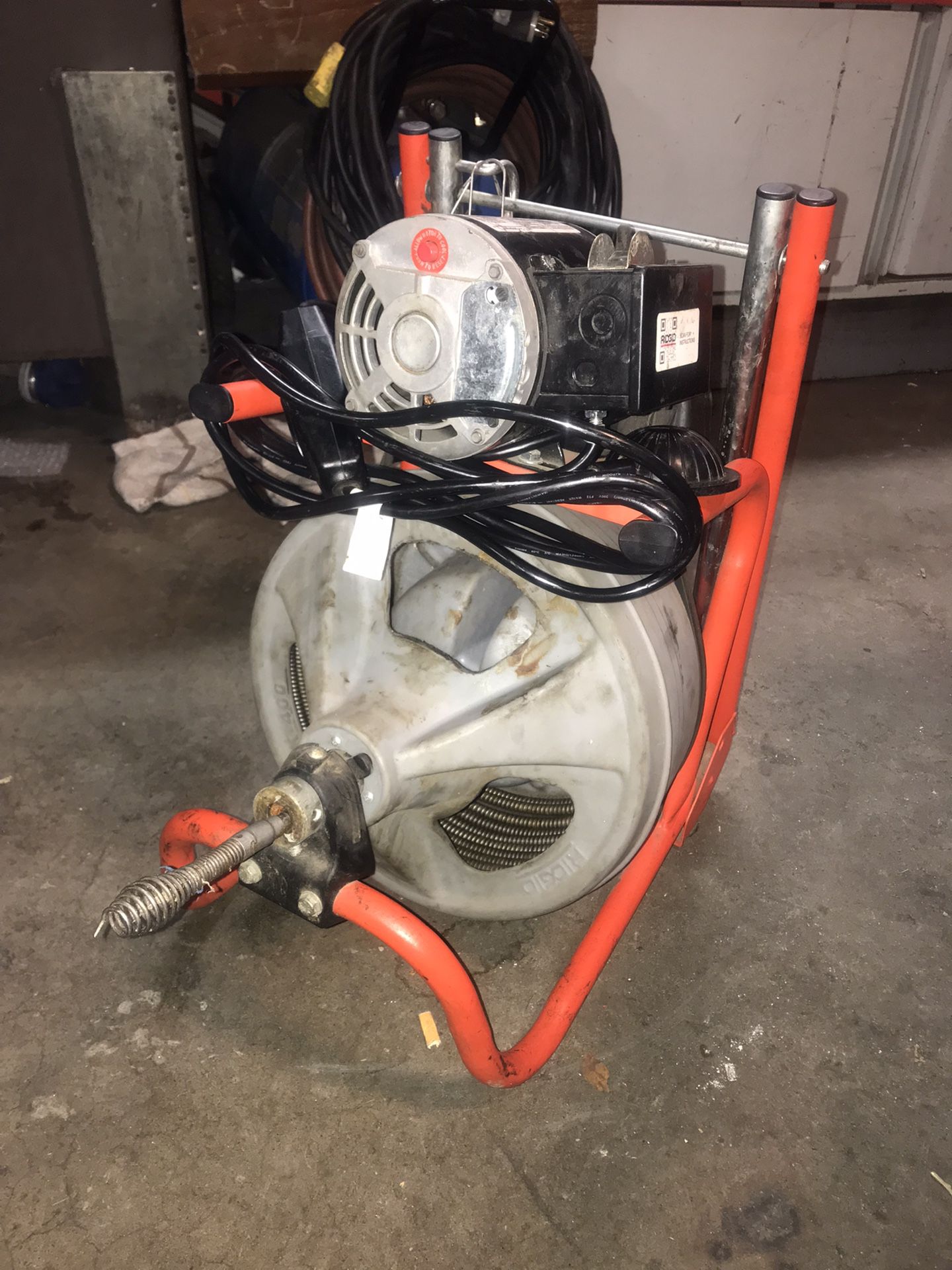 RIDGID K-400 Drain Cleaning Snake Auger 120-Volt Drum Machine with C-32IW 3/8 in. x 75 ft. Cable