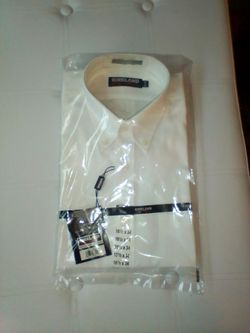 Men's white long sleeve dress shirt nip
