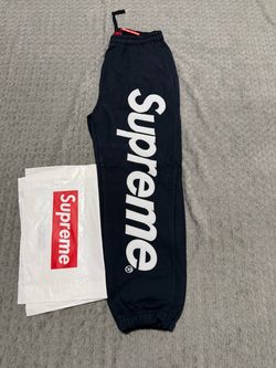 Supreme Spellout Sweatpants Navy size medium