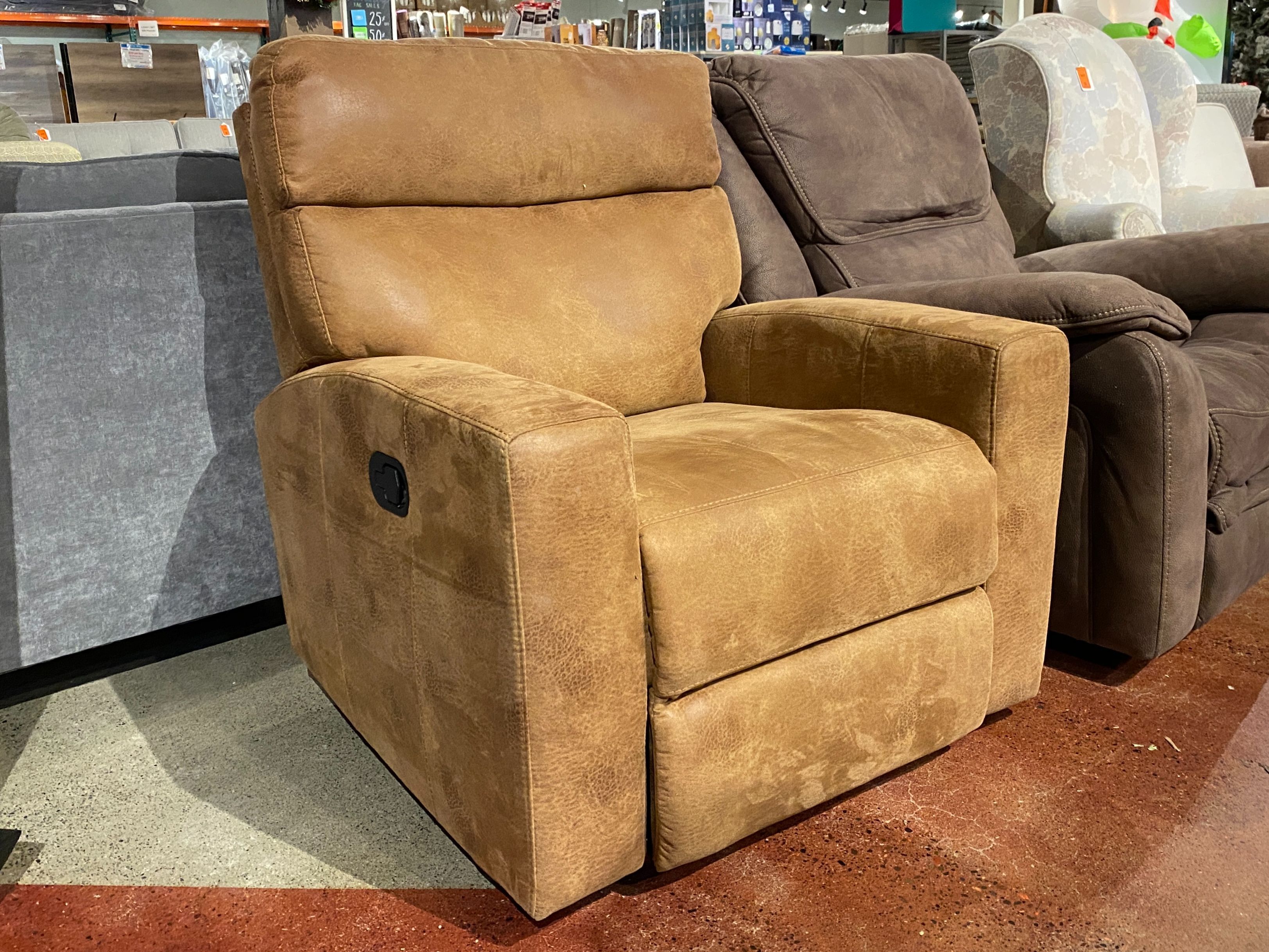 BRANDO Toffee Brown Manual Glider Recliner Armchair