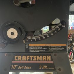 Craftsman 10” 3hp Table Saw 