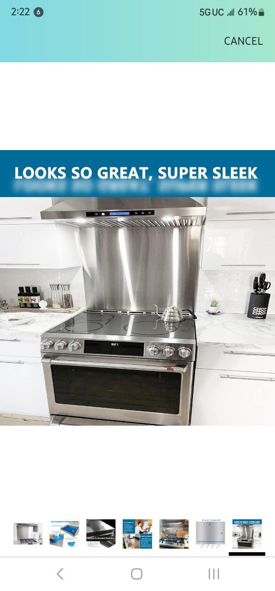 Stainless Steel Stove Backsplash Splatter 30 x 24