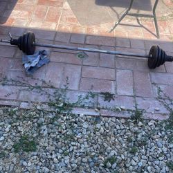 Complete bar Bell & Weights 1” Bar  / 70 Lbs.+ 20  lbs On Bar 